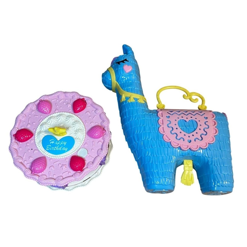 Polly Pocket Playset Blue Llama Compact Birthday Cake Playset Toy